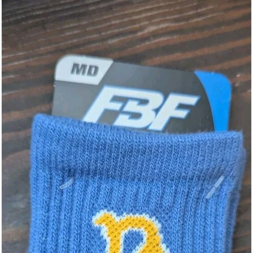 3x Pair UCLA Bruins Licensed Socks Size Medium Men 5-10 Blue Yellow Crew NWT